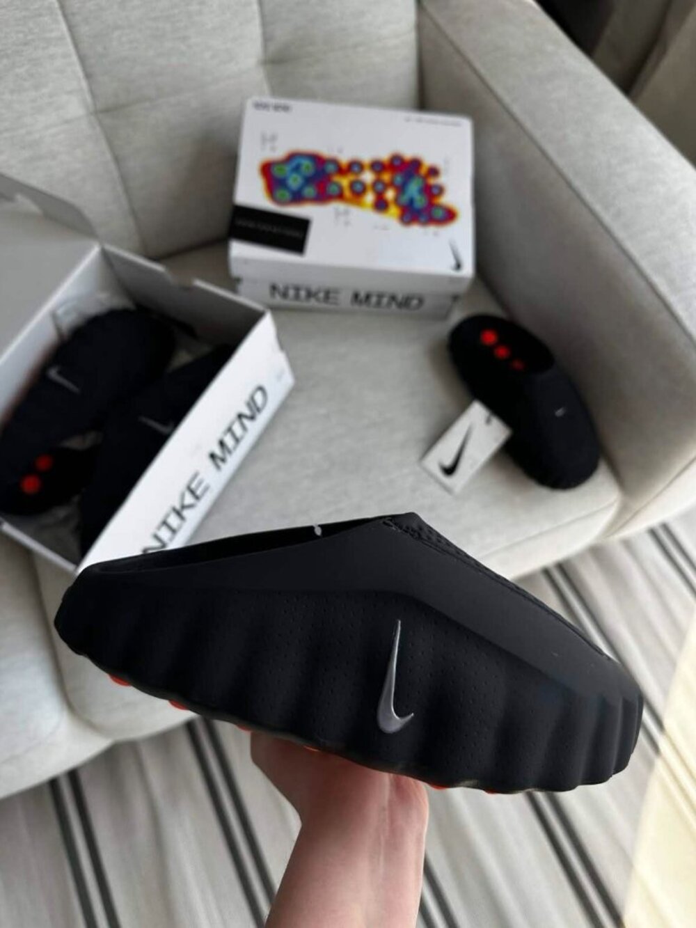New - Nike Mind 001 Slide “Black Chrome” - Picture 5 of 7